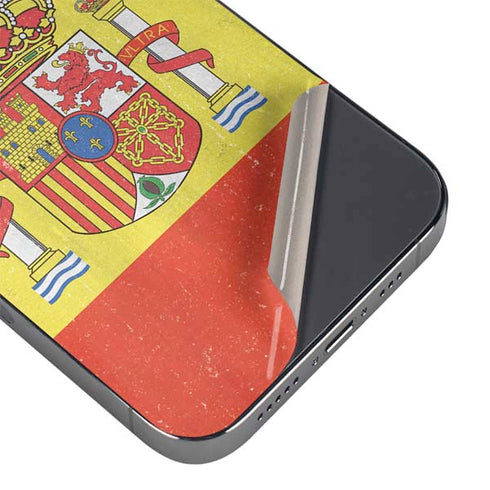 Spain Flag Distressed iPhone 16 Pro Skin